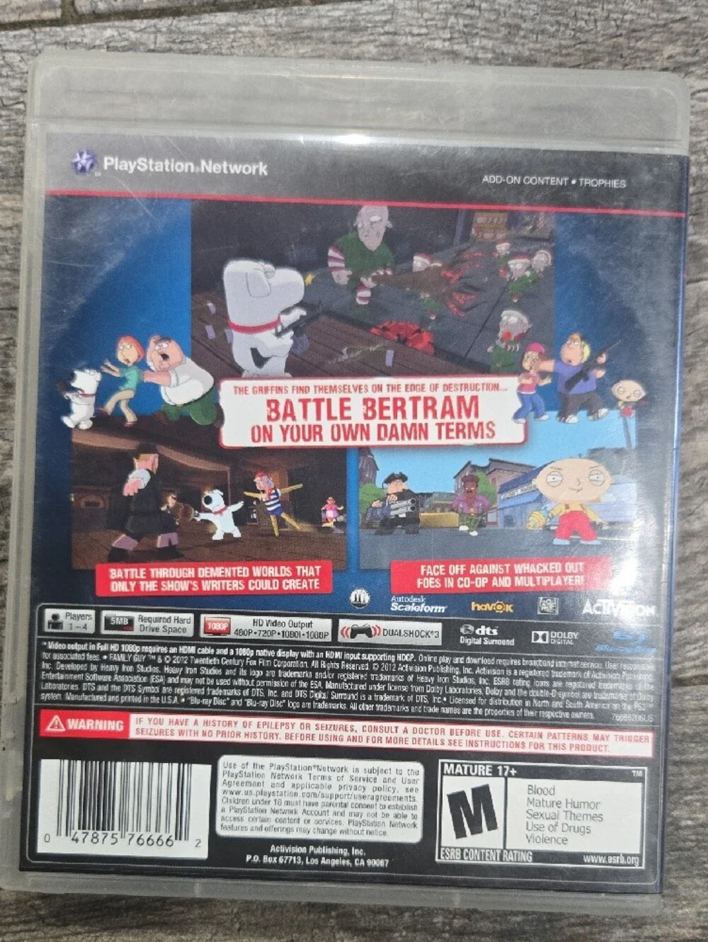 Family Guy: Back to the Multiverse (Sony PlayStation 3, 2012) PS3